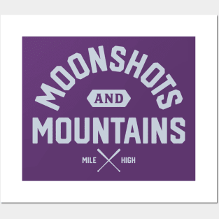 Colorado 'Moonshots and Mountains' Baseball Fan T-Shirt: Celebrate Mile High Baseball with a Rocky Mountain Twist! Posters and Art